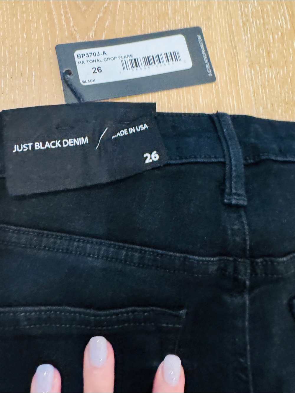 NWT Just Black Denim Tonal Crop Flare in Black, Size 26 - Picture 14 of 16